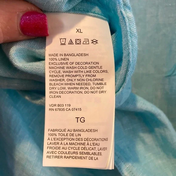 Nautica Men's Aqua Casual Button Down Short Sleeve Shirt Preppy Resort  Size XL - Picture 4 of 4